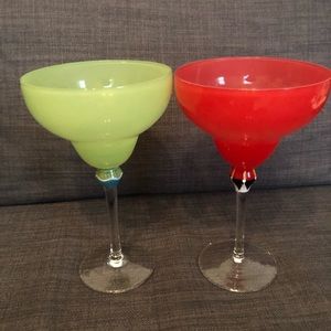 2 Pier 1 Margarita Glasses